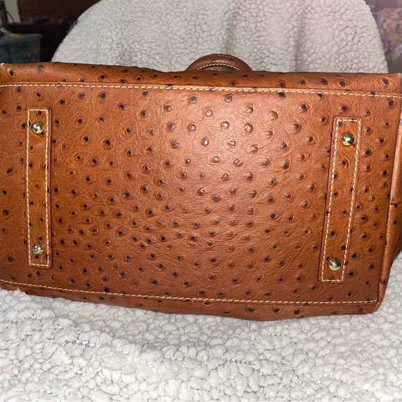 Dooney &‎ Bourke Brown Satchel with Ostrich-Embossed Leather - Picture 4 of 10